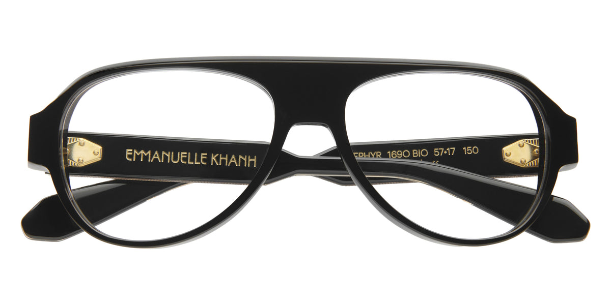 Emmanuelle Khanh® ZEPHYR Eyeglasses EK ZEPHYR-169O 57 - Noir Cristal Bio - Or