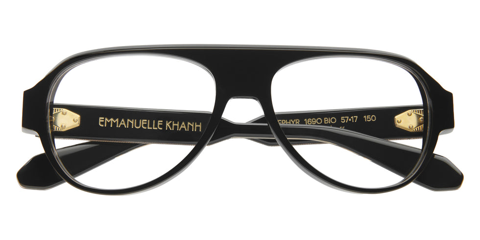 Emmanuelle Khanh® ZEPHYR Eyeglasses EK ZEPHYR-169O 57 - Noir Cristal Bio - Or