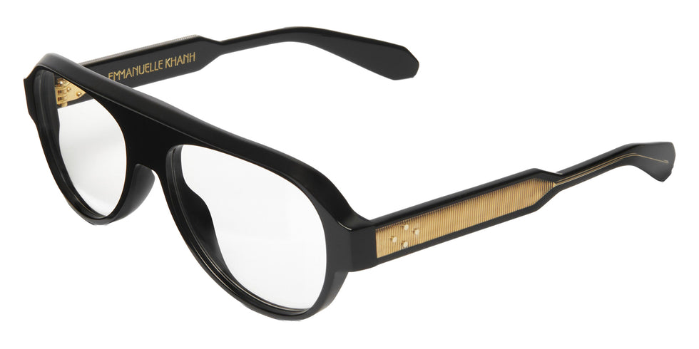 Emmanuelle Khanh® ZEPHYR Eyeglasses EK ZEPHYR-169O 57 - Noir Cristal Bio - Or