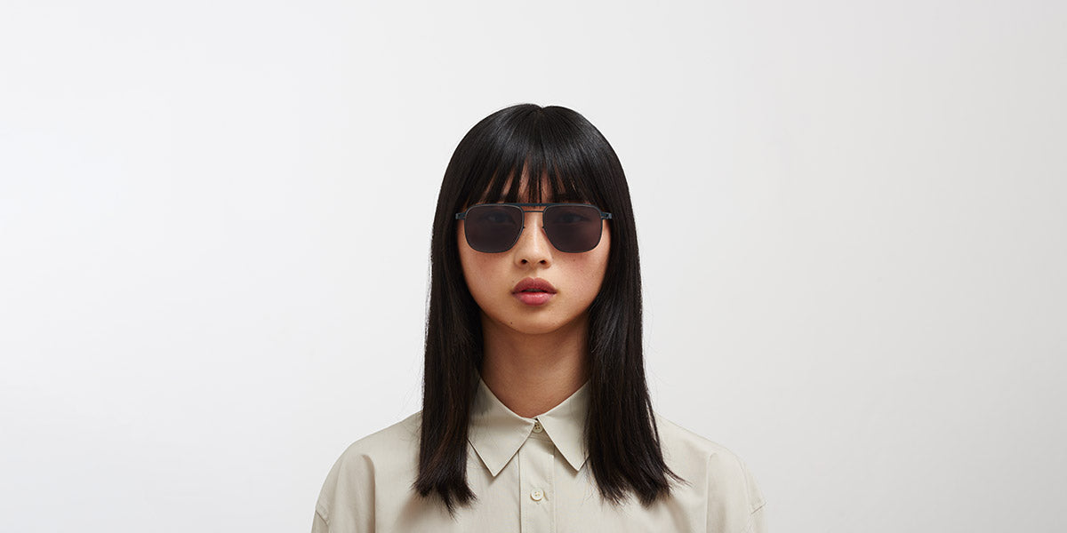 Mykita® ELI MYK ELI Indigo/Dark Sand / Polarized Pro Hi-Con Grey 52 - Indigo/Dark Sand / Polarized Pro Hi-Con Grey Sunglasses