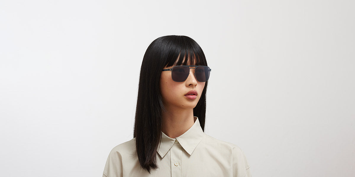 Mykita® ELI MYK ELI Indigo/Dark Sand / Polarized Pro Hi-Con Grey 52 - Indigo/Dark Sand / Polarized Pro Hi-Con Grey Sunglasses