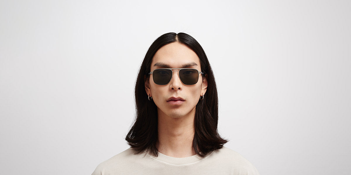 Mykita® ELI MYK ELI Matte Silver/Black / Polarized Pro Green 52 - Matte Silver/Black / Polarized Pro Green Sunglasses