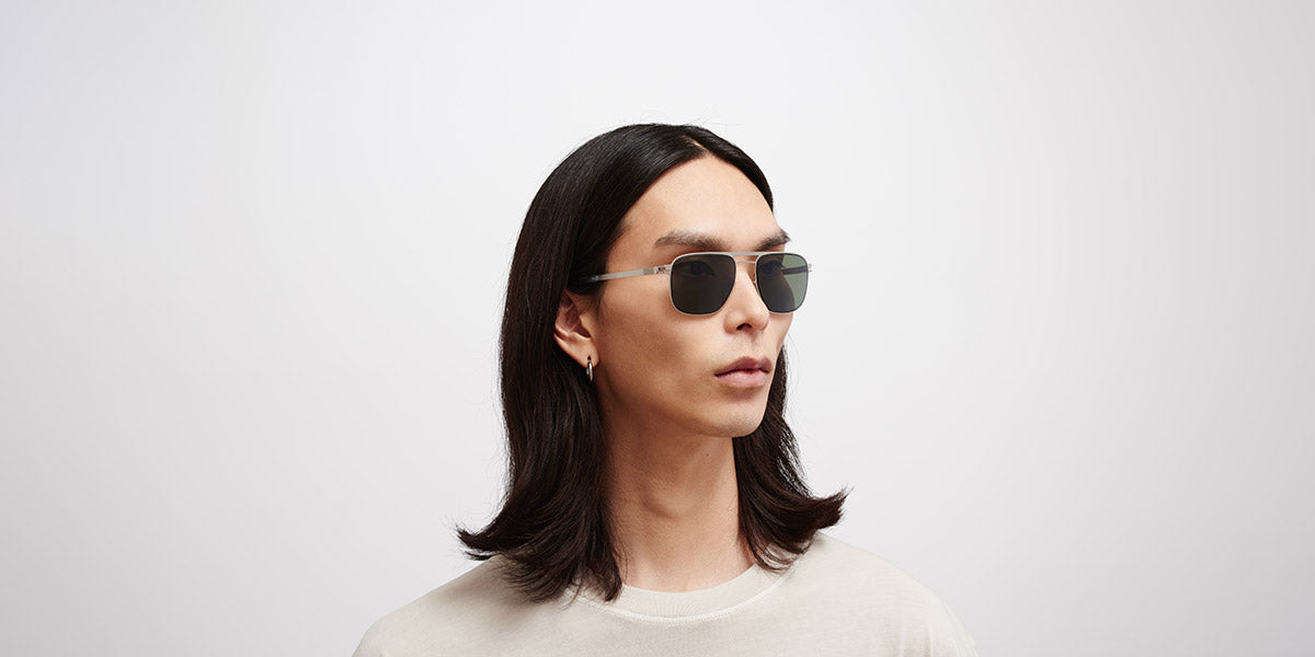 Mykita® ELI MYK ELI Matte Silver/Black / Polarized Pro Green 52 - Matte Silver/Black / Polarized Pro Green Sunglasses
