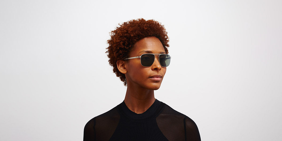 Mykita® ELI MYK ELI Matte Silver/Black / Polarized Pro Green 52 - Matte Silver/Black / Polarized Pro Green Sunglasses