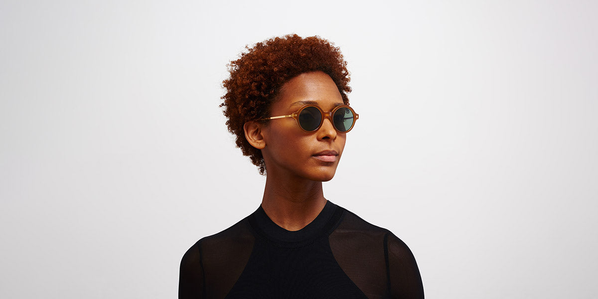 Mykita® ESBO MYK ESBO C99 Brown Dark Brown/Glossy Gold / Polarized Pro Green 15 48 - C99 Brown Dark Brown/Glossy Gold / Polarized Pro Green 15 Sunglasses