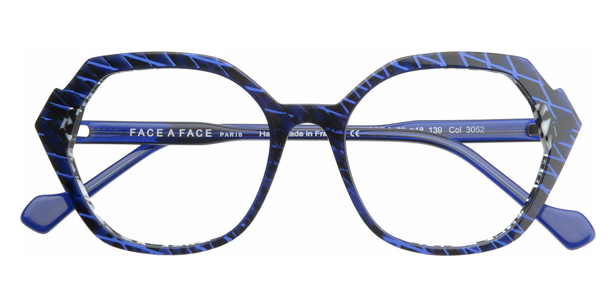 Face A Face® GIPSE 2 FAF GIPSE 2 3052 52 - Blue Ink/Black and White Mosaic/Blue Ink (3052) Eyeglasses