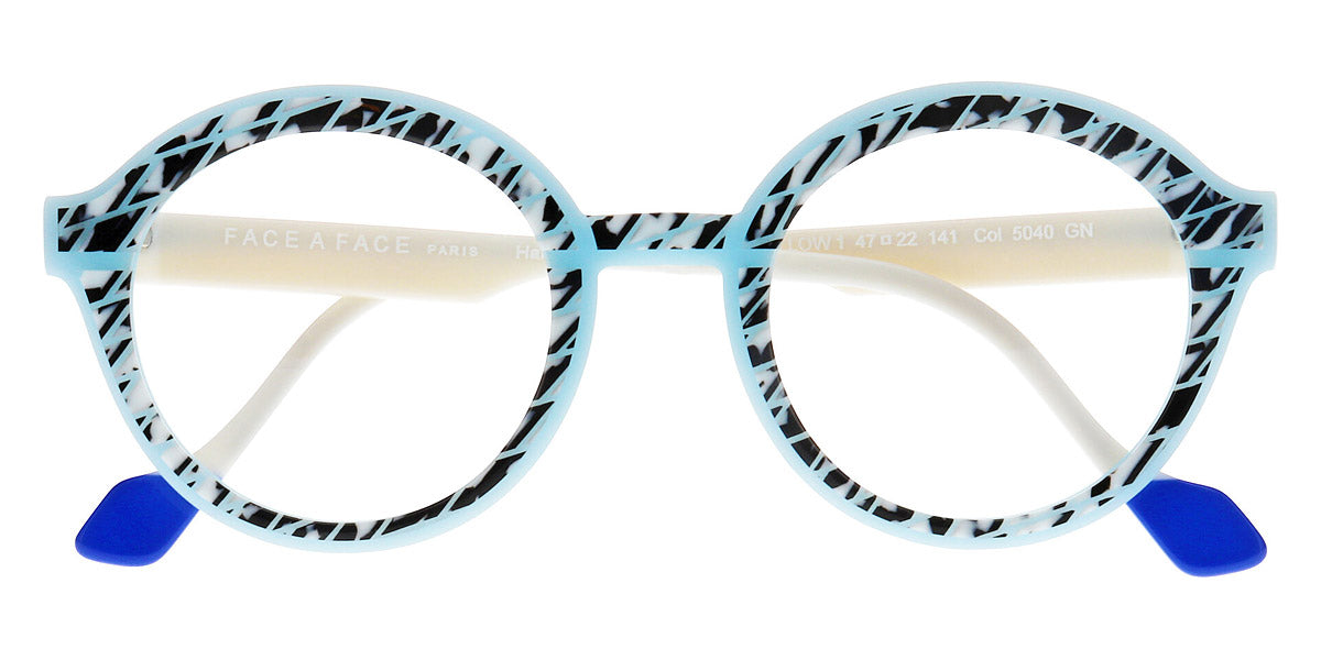 Face A Face® HOLLOW 1 FAF HOLLOW 1 5040 47 - Mozaique Black and White/New Milk Blue (5040) Eyeglasses