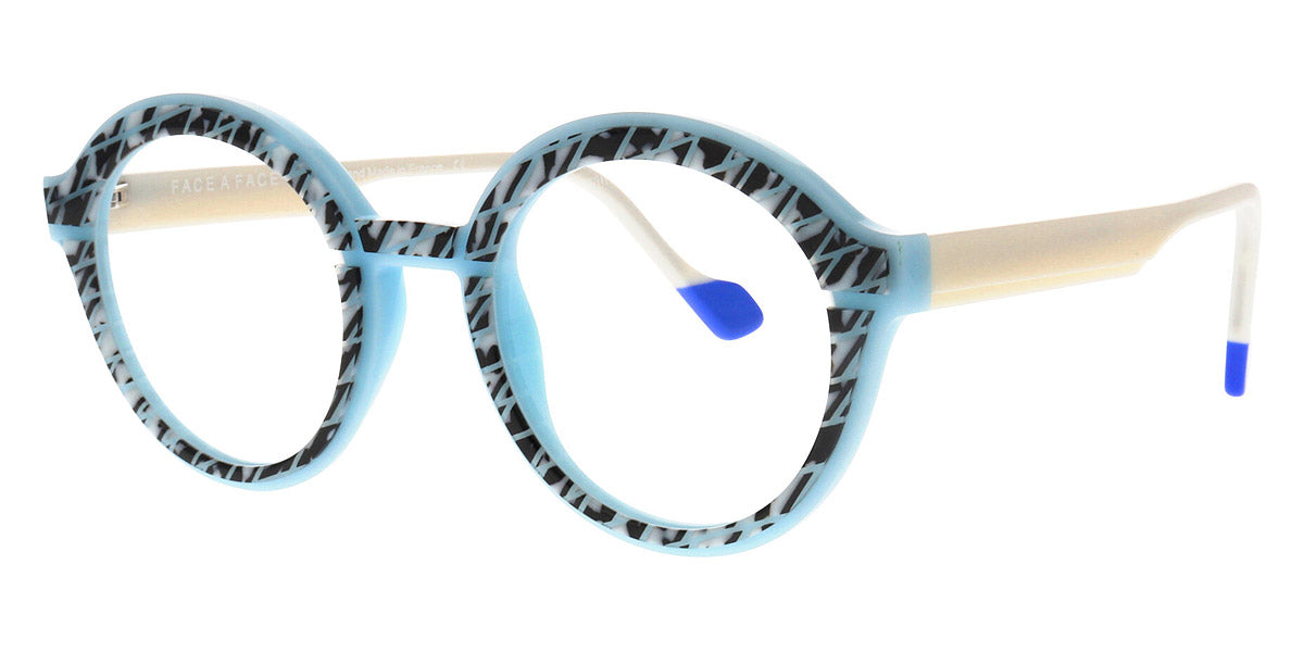 Face A Face® HOLLOW 1 FAF HOLLOW 1 5040 47 - Mozaique Black and White/New Milk Blue (5040) Eyeglasses