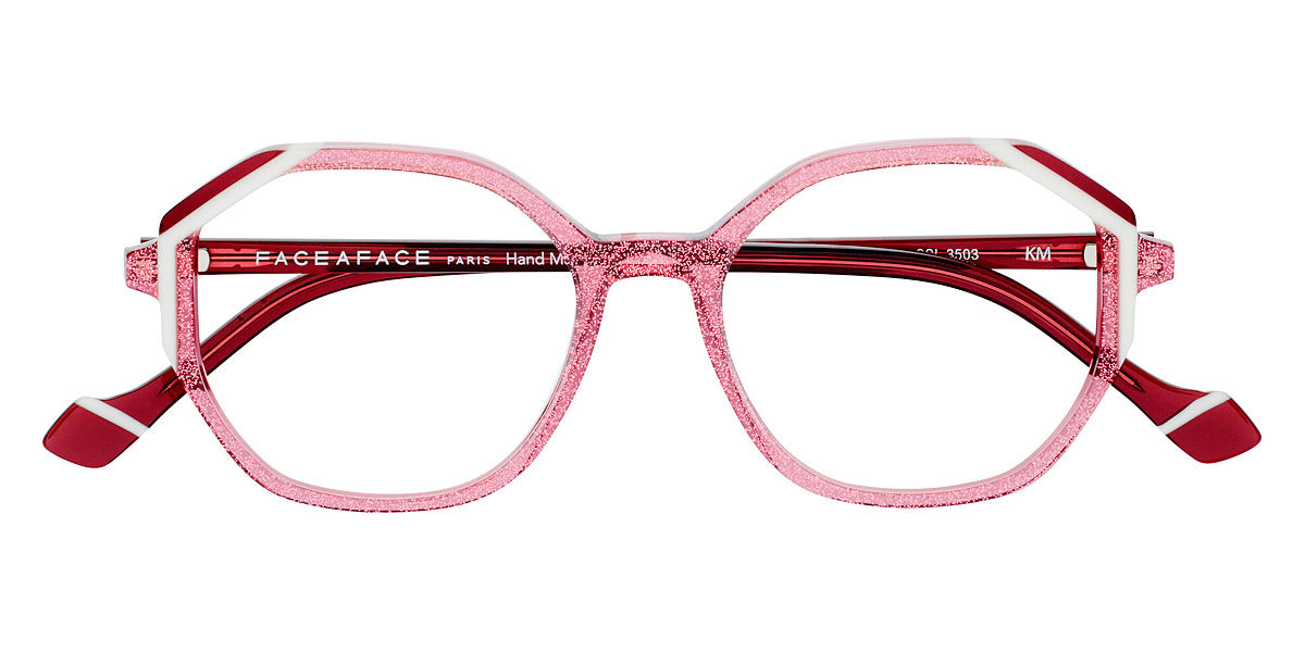 Face A Face® MAZES 2 FAF MAZES 2 3503 49 - Dark Rose Transparent Paillette (3503) Eyeglasses