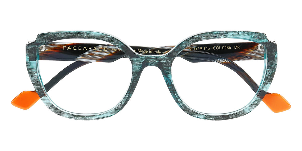 Face A Face® NOOKS 1 FAF NOOKS 1 0486 52 - Black Blue Peacock (486) Eyeglasses