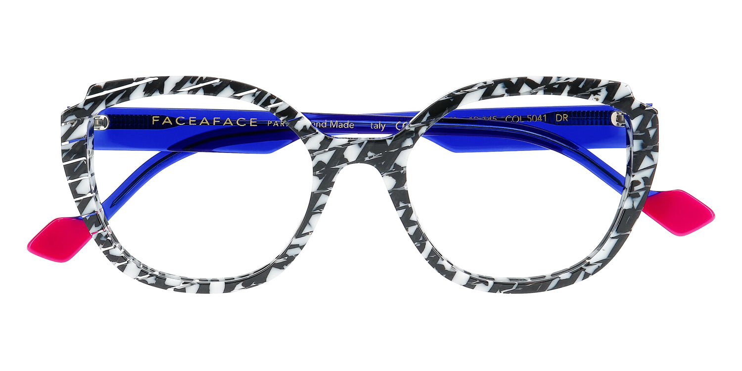 Face A Face® NOOKS 1 FAF NOOKS 1 5041 52 - Black & White Mosaic (5041) Eyeglasses