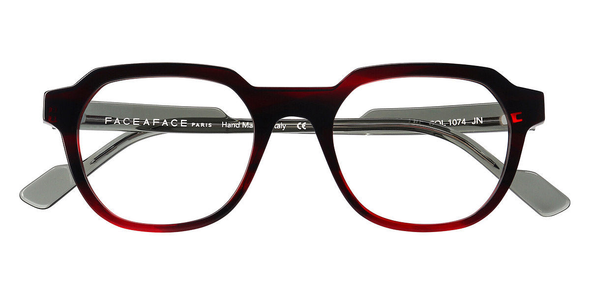 Face A Face® STAMP 1 FAF STAMP 1 1074 50 - Red Transparent Tortoise (1074) Eyeglasses