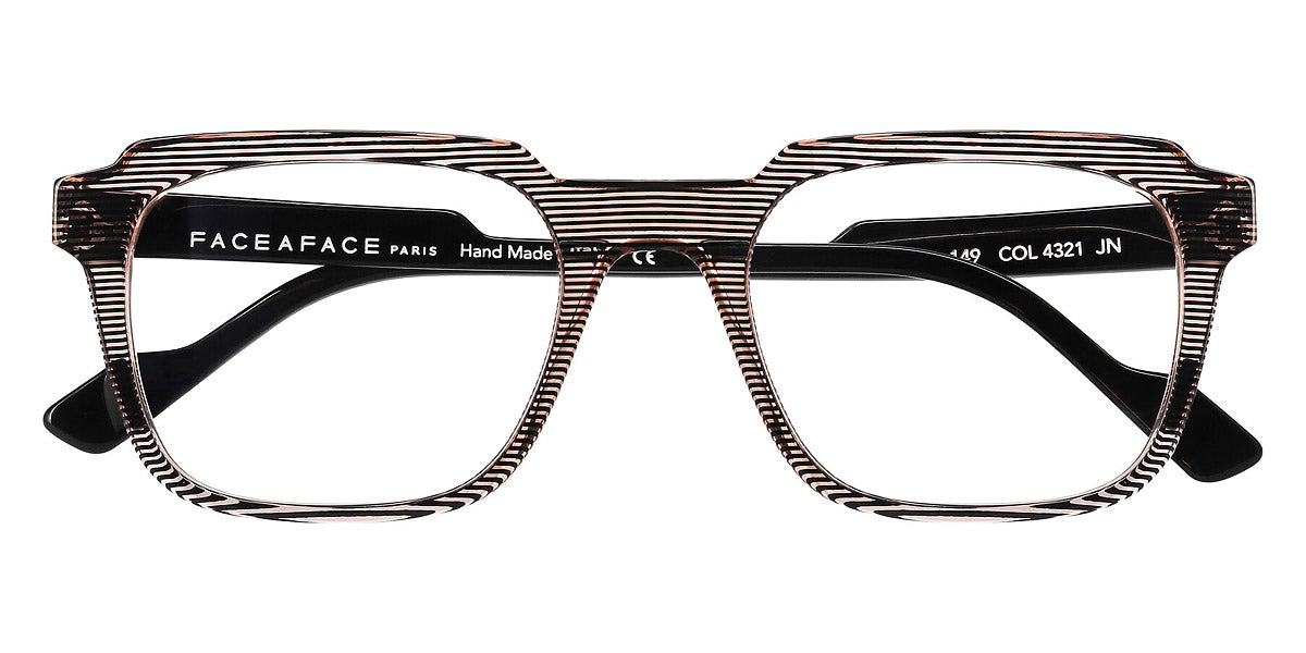 Face A Face® STAMP 2 FAF STAMP 2 4321 53 - Transparent Striped Amber (4321) Eyeglasses