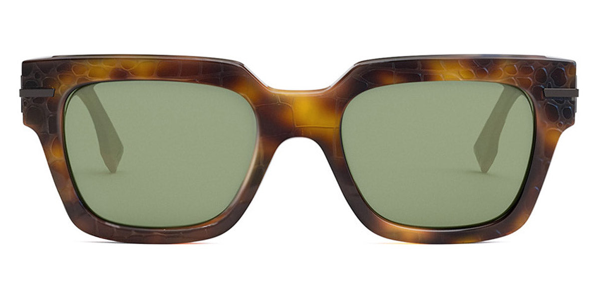 Fendi® FE40078I FEN FE40078I 52N 51 - Shiny Classic Havana/Crocodile Laser / Green Sunglasses