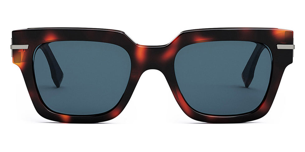 Fendi® FE40078I FEN FE40078I 53V 51 - Shiny Red Havana / Blue Sunglasses
