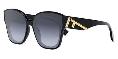 Fendi® FE40098I FEN FE40098I 01W 63 - Shiny Black / Gradient Blue Sunglasses