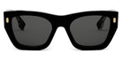Fendi® FE40100I FEN FE40100I 01A 53 - Shiny Black / Smoke Sunglasses