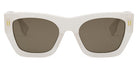 Fendi® FE40100I FEN FE40100I 21E 53 - Shiny Opaline White / Brown Sunglasses