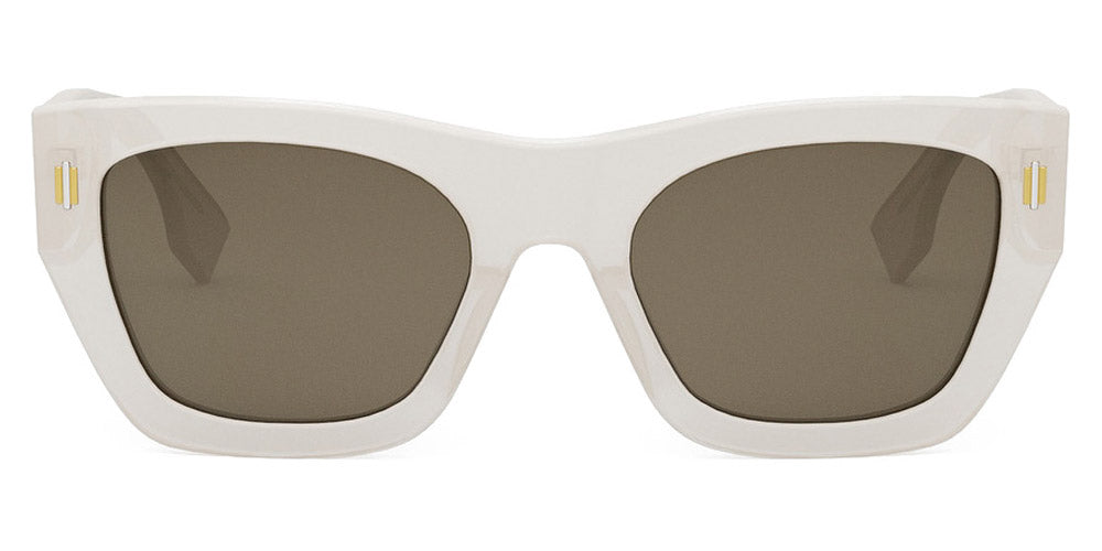 Fendi® FE40100I FEN FE40100I 21E 53 - Shiny Opaline White / Brown Sunglasses