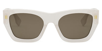 Fendi® FE40100I FEN FE40100I 21E 53 - Shiny Opaline White / Brown Sunglasses