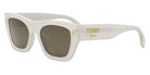 Fendi® FE40100I FEN FE40100I 21E 53 - Shiny Opaline White / Brown Sunglasses