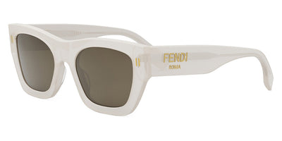 Fendi® FE40100I FEN FE40100I 21E 53 - Shiny Opaline White / Brown Sunglasses