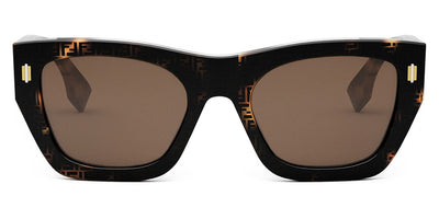 Fendi® FE40100I FEN FE40100I 55E 53 - Shiny Havana with Pattern FF / Brown Sunglasses