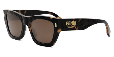 Fendi® FE40100I FEN FE40100I 55E 53 - Shiny Havana with Pattern FF / Brown Sunglasses