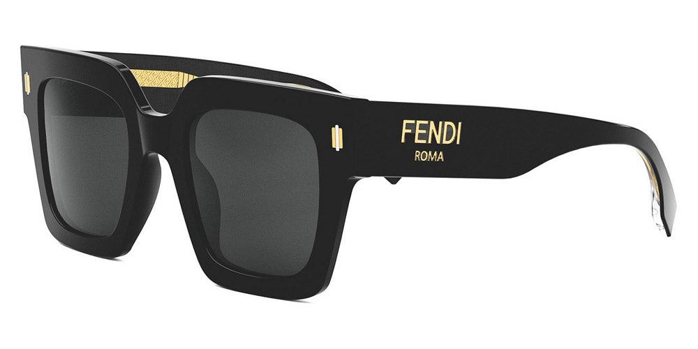 Fendi® FE40101I FEN FE40101I 01A 50 - Shiny Black / Smoke Sunglasses