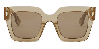Fendi® FE40101I FEN FE40101I 57E 50 - Shiny Transparent Light Brown / Brown Sunglasses