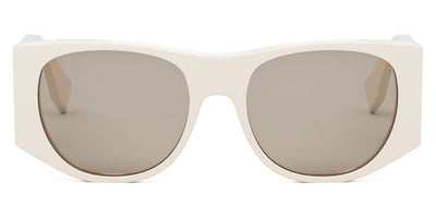 Fendi® FE40109I FEN FE40109I 25E 54 - Shiny Cream / Light Brown Sunglasses