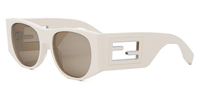 Fendi® FE40109I FEN FE40109I 25E 54 - Shiny Cream / Light Brown Sunglasses