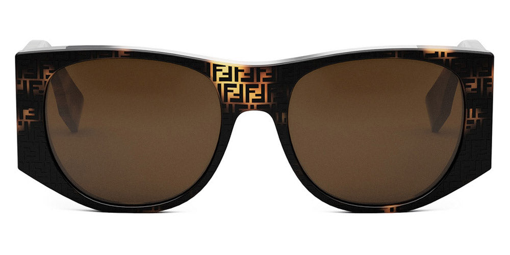 Fendi® FE40109I FEN FE40109I 55E 54 - Shiny Havana with Pattern FF / Brown Sunglasses