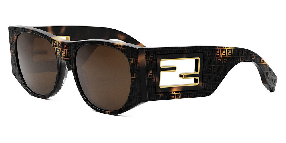 Fendi® FE40109I FEN FE40109I 55E 54 - Shiny Havana with Pattern FF / Brown Sunglasses