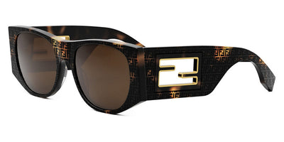 Fendi® FE40109I FEN FE40109I 55E 54 - Shiny Havana with Pattern FF / Brown Sunglasses