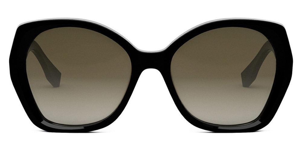 Fendi® FE40012I FEN FE40012I 01F 57 - Shiny Black / Brown Sunglasses
