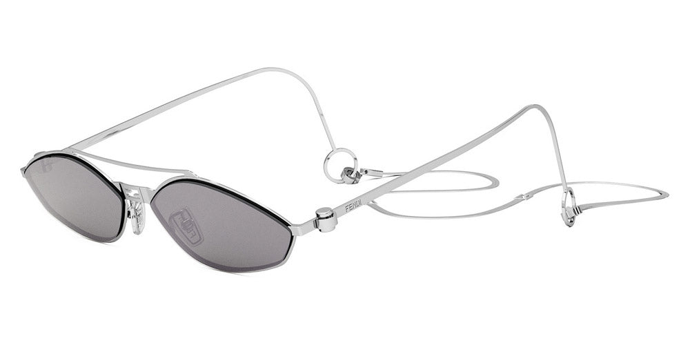 Fendi® FE40114U-Y FEN FE40114U-Y 16C 57 - Shiny Palladium / Smoke with White Mirror Sunglasses