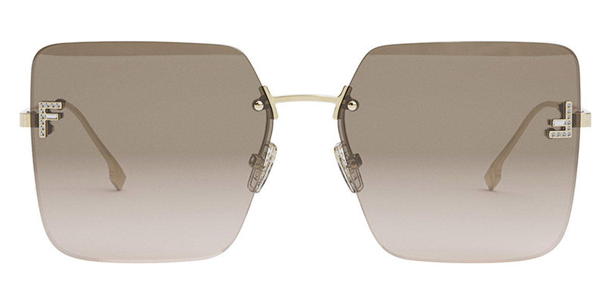 Fendi® FE4082US FEN FE40082US 30F 59 - Shiny CL Gold / Light Brown Sunglasses