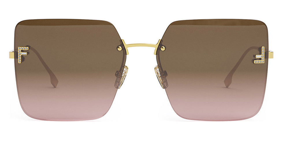 Fendi® FE4082US FEN FE40082US 30T 59 - Shiny Endura Gold / Brown Sunglasses