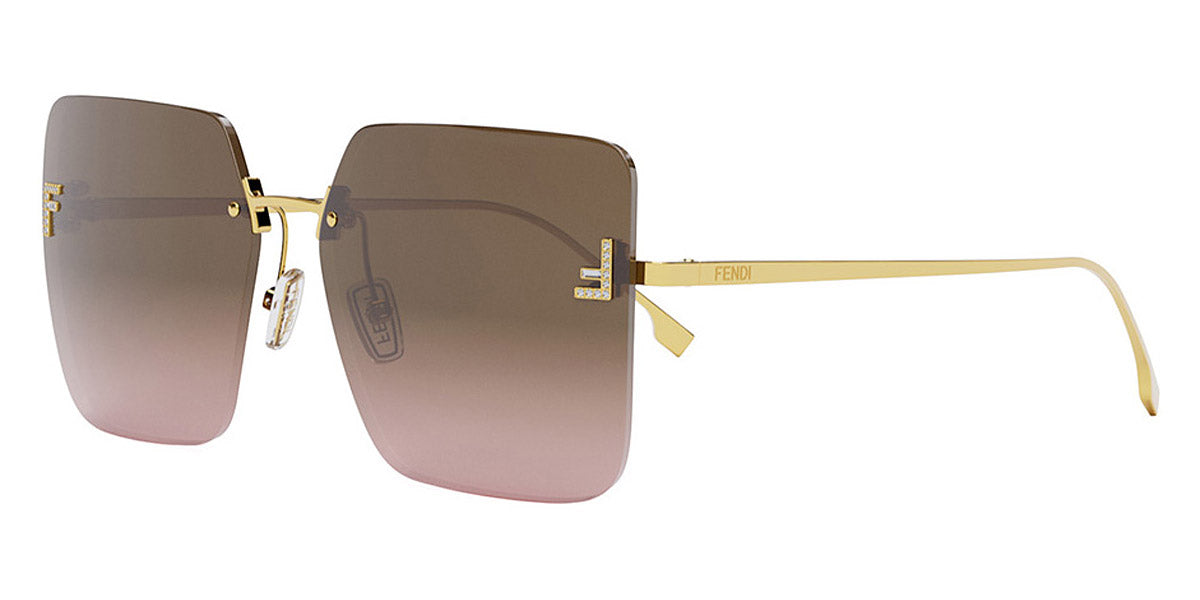 Fendi® FE4082US FEN FE40082US 30T 59 - Shiny Endura Gold / Brown Sunglasses