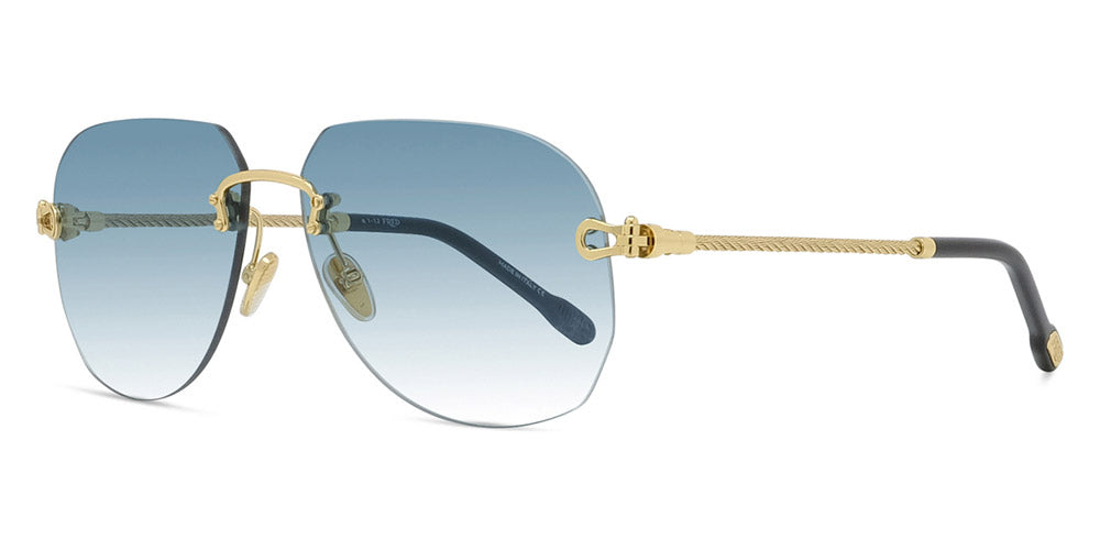 Fred® FG40011U FRD FG 40011U 30W 60 - Shiny Gold/Blue Sunglasses