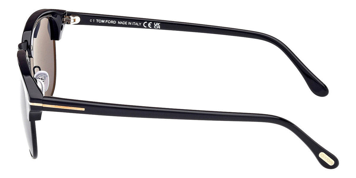 Tom Ford® Henry FT0248 FT0248 01D 53 - Shiny Black / Smoke Polarized Sunglasses