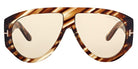Tom Ford® FT1044 Bronson FT1044 Bronson 56E 60 - 56E - Havana/Striped / Havana/Striped Sunglasses