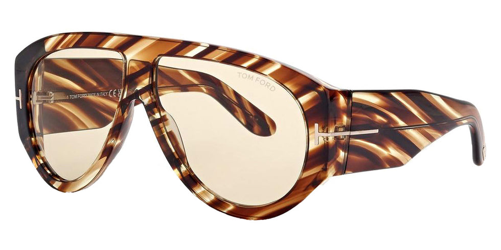 Tom Ford® FT1044 Bronson FT1044 Bronson 56E 60 - 56E - Havana/Striped / Havana/Striped Sunglasses