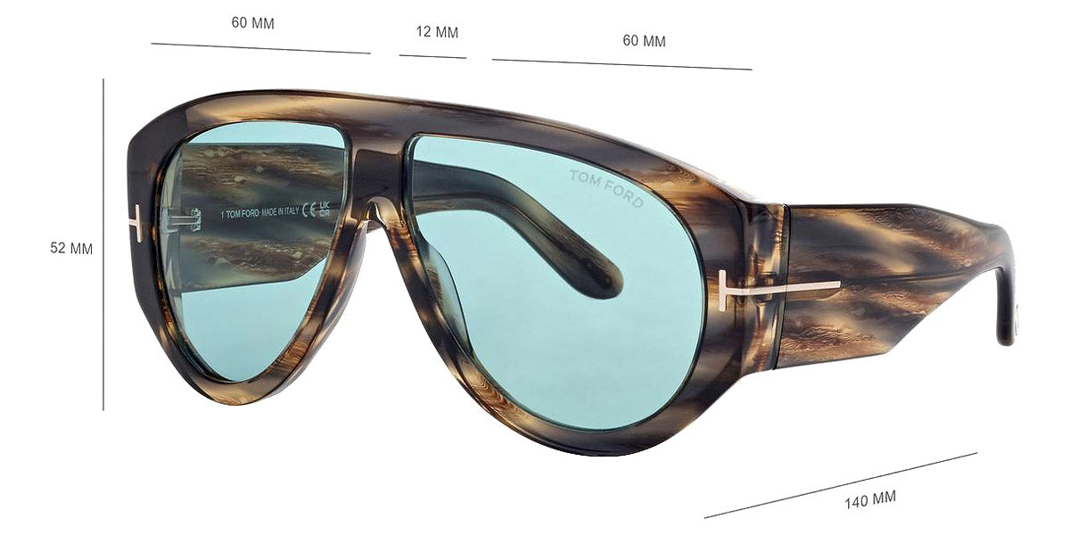 Tom Ford® FT1044 Bronson FT1044 Bronson 56V 60 - 56V - Light Brown/Striped / Light Brown/Striped Sunglasses
