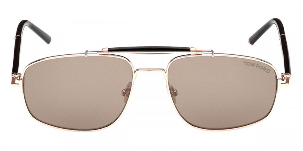 Tom Ford® FT1127-P FT1127-P 28L 57 - 28L Shiny Rose Gold / Roviex Mirrored Sunglasses
