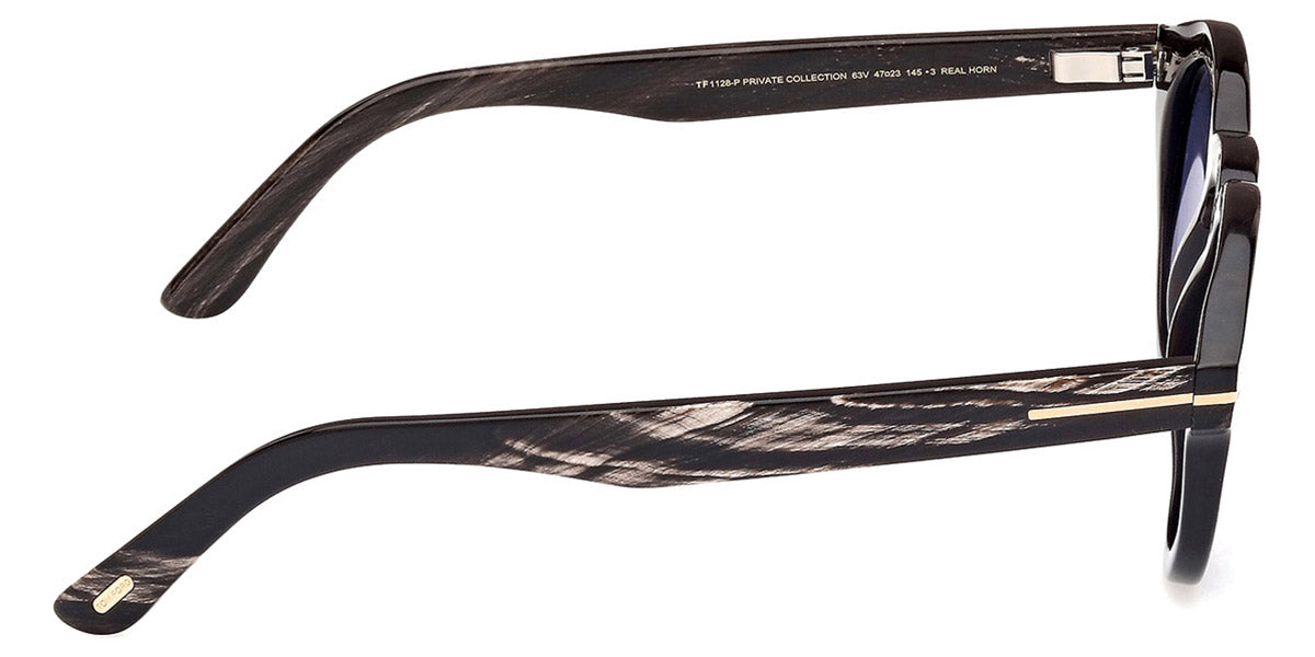 Tom Ford® FT1128-P FT1128-P 63V 47 - 63V Black Horn / Blue Sunglasses