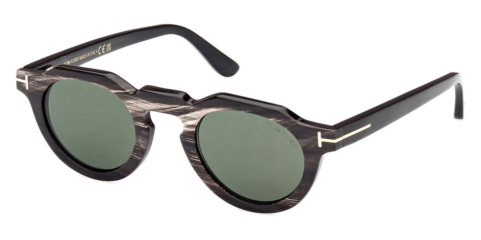 Tom Ford® FT1129-P FT1129-P 63N 45 - 63N Black/Horn / Green Sunglasses