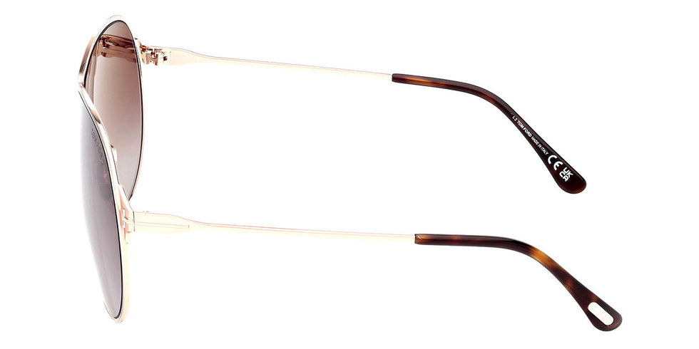 Tom Ford® Gaia FT1174 FT1174 28K 71 - Shiny Rose Gold / Gradient Roviex Sunglasses