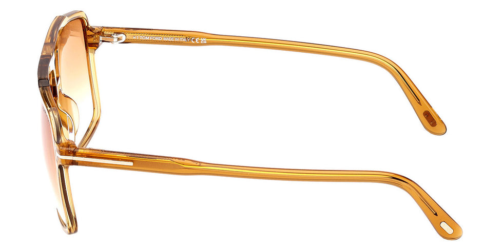 Tom Ford® Kemp FT1177 FT1177 39F 59 - Shiny Dark Yellow / Gradient Brown Sunglasses
